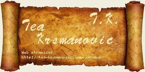 Tea Krsmanović vizit kartica